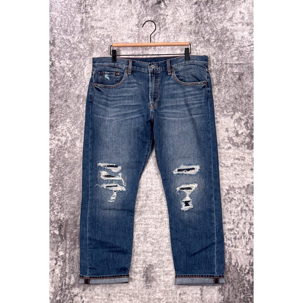 Jean Shop NYC Jeans 31 Womens Ellen Boyfriend Selvedge Denim In Hobo Distressed